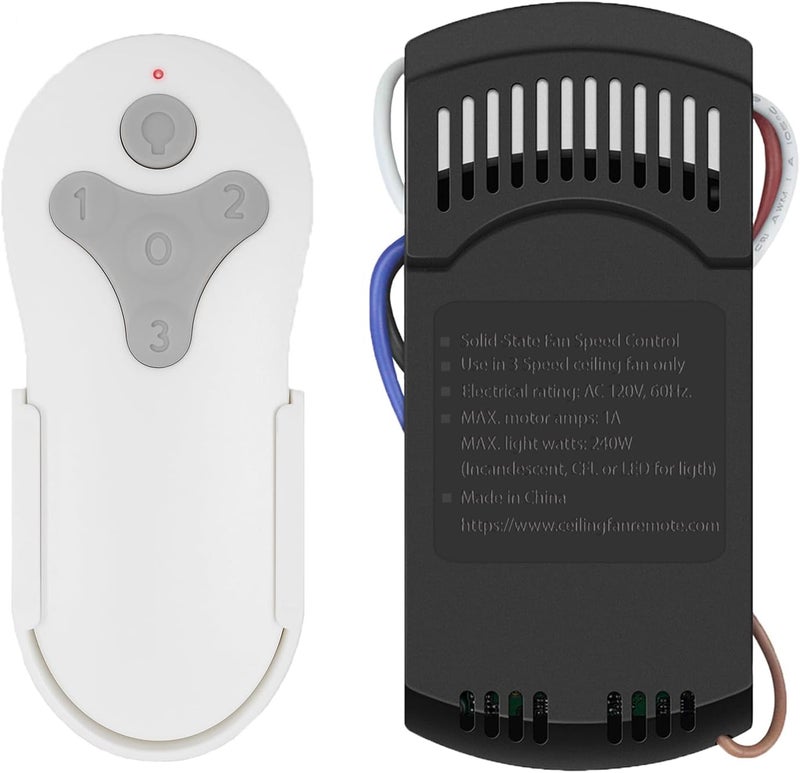 COREBAY Universal Ceiling Fan Remote Control Kit Replacement for Harbor Breeze, Hunter, Hampton Bay, 3 Speed Light Dimmer, Compatible with KUJCE10311 KUJCE10712 TR214B 2AQZU-18018 25-FA0138 TR214B KUJCE10610 - Image 1